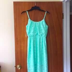 Mint green maxi dress with adjustable straps